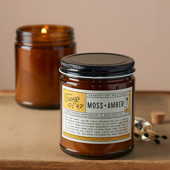 Troop 47 Moss & Amber Soy Candle - NEW - Picture 1 of 4